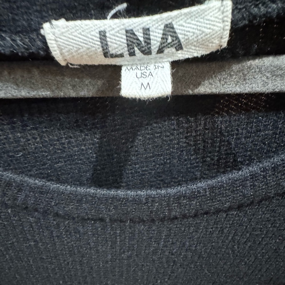 LNA Black Knit Top Cold Shoulder - Picture 3 of 4